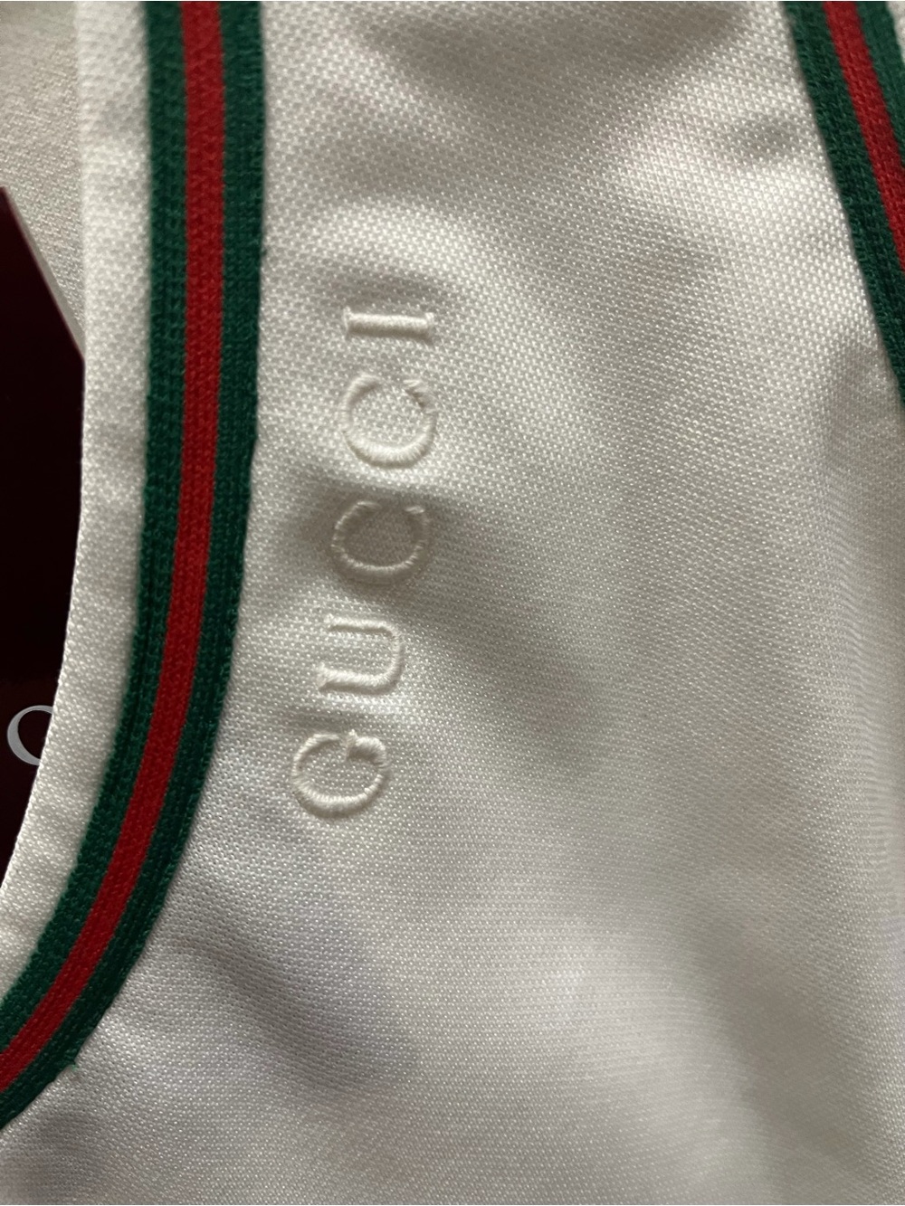 Gucci White Crewneck Tank with Red and Green Stripe